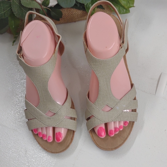 Cork Wedge Sandals - Picture 1 of 8